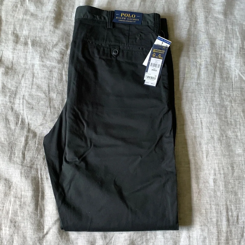 NWT Polo Ralph Lauren Stretch Straight Fit Black Pants - Picture 1 of 5